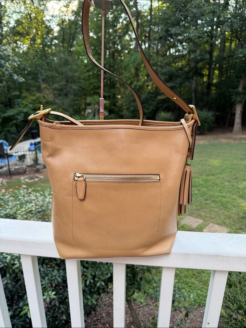 Coach Leather Tan Legacy Duffle Bag featuring an adjustable shoulder strap 2012 - Picture 3 of 17